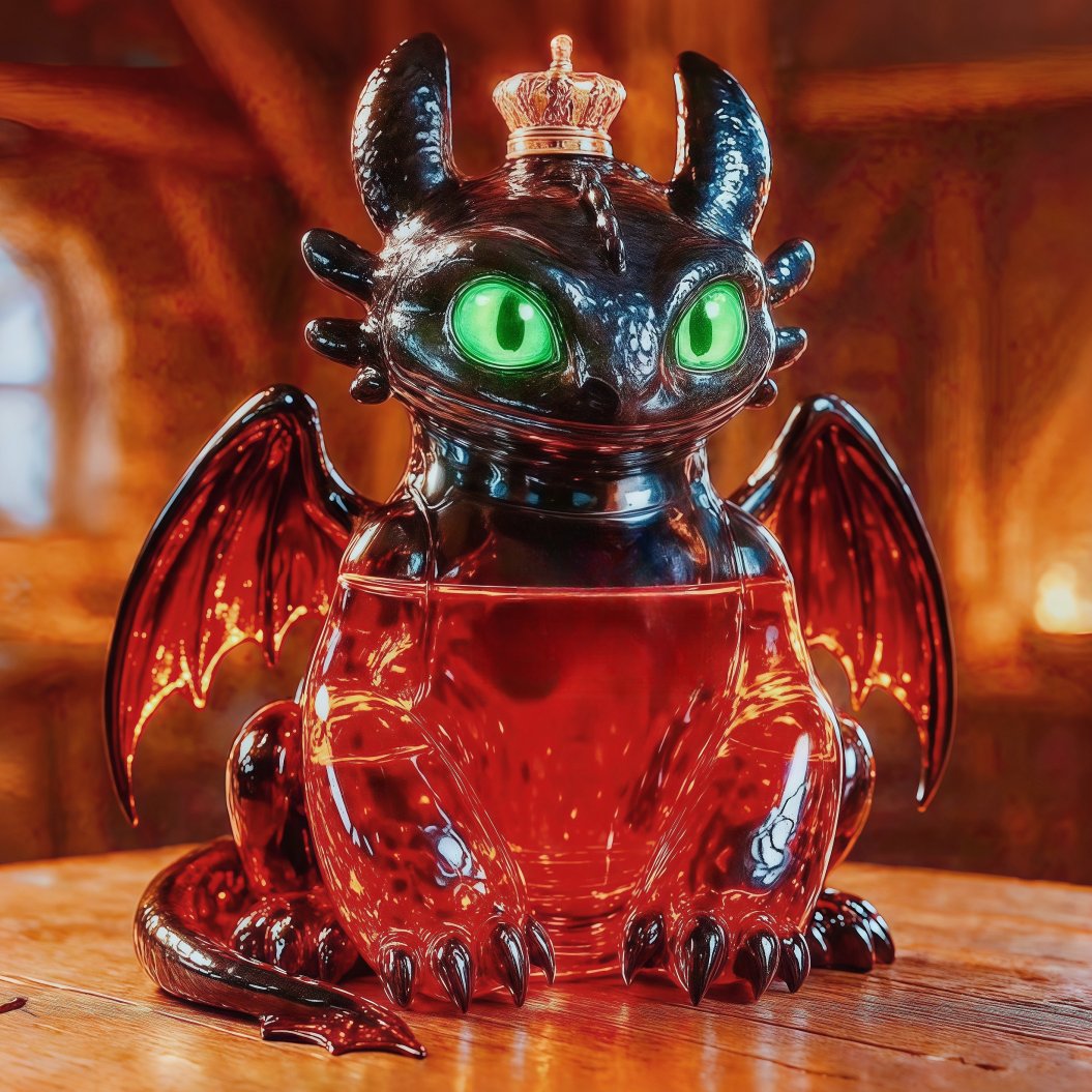 🐉🔥 Toothless Whiskey Bottle - The Night Fury of Your Bar