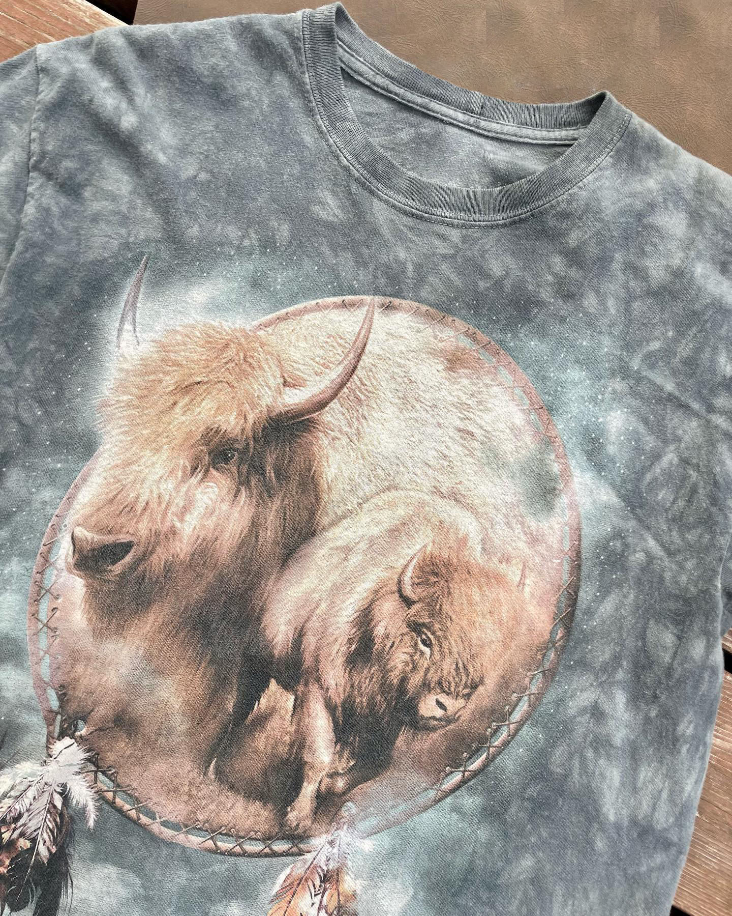 Men's Casual Western Animal Denim Print Short Sleeve