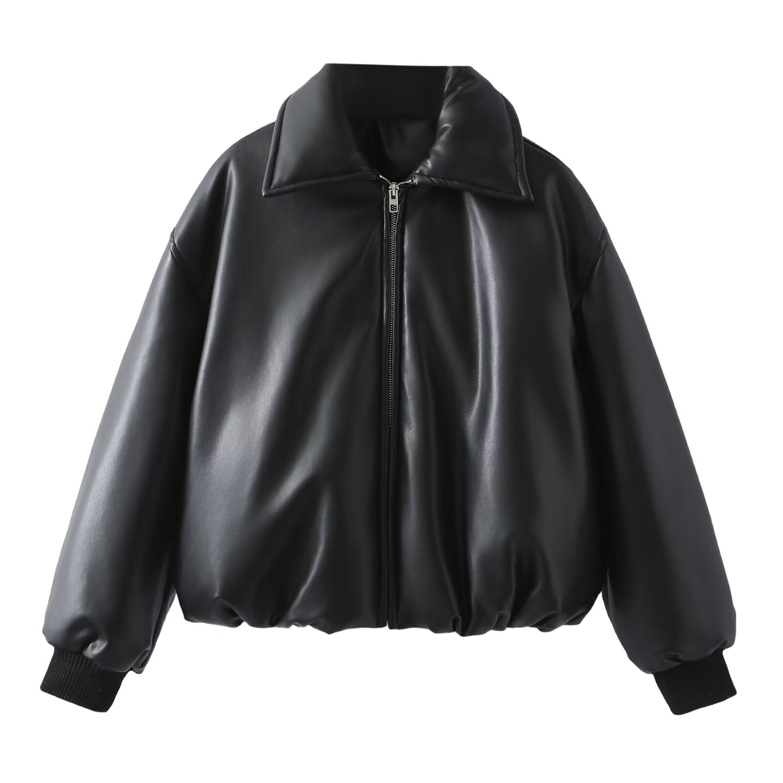 Leather Coat Women Autumn Winter Minimalist Locomotive Trendy Wide Shoulder High End Jacket Jacket