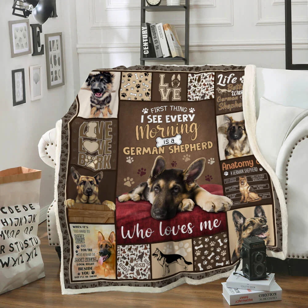 A German Shepherd Who Loves Me Sofa Throw Blanket