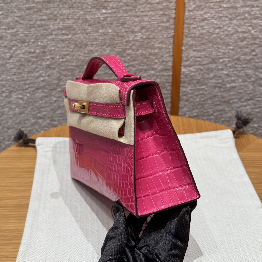 Hermès Kelly Pochette 5JFuchia (Handmade to order)