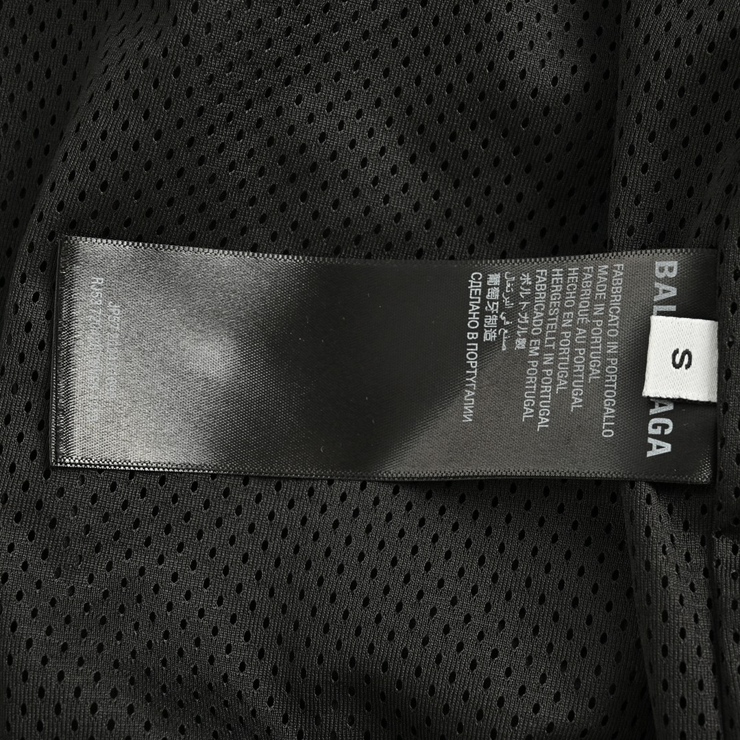 Balenciaga 24Fw embroidered leather stand collar jacket