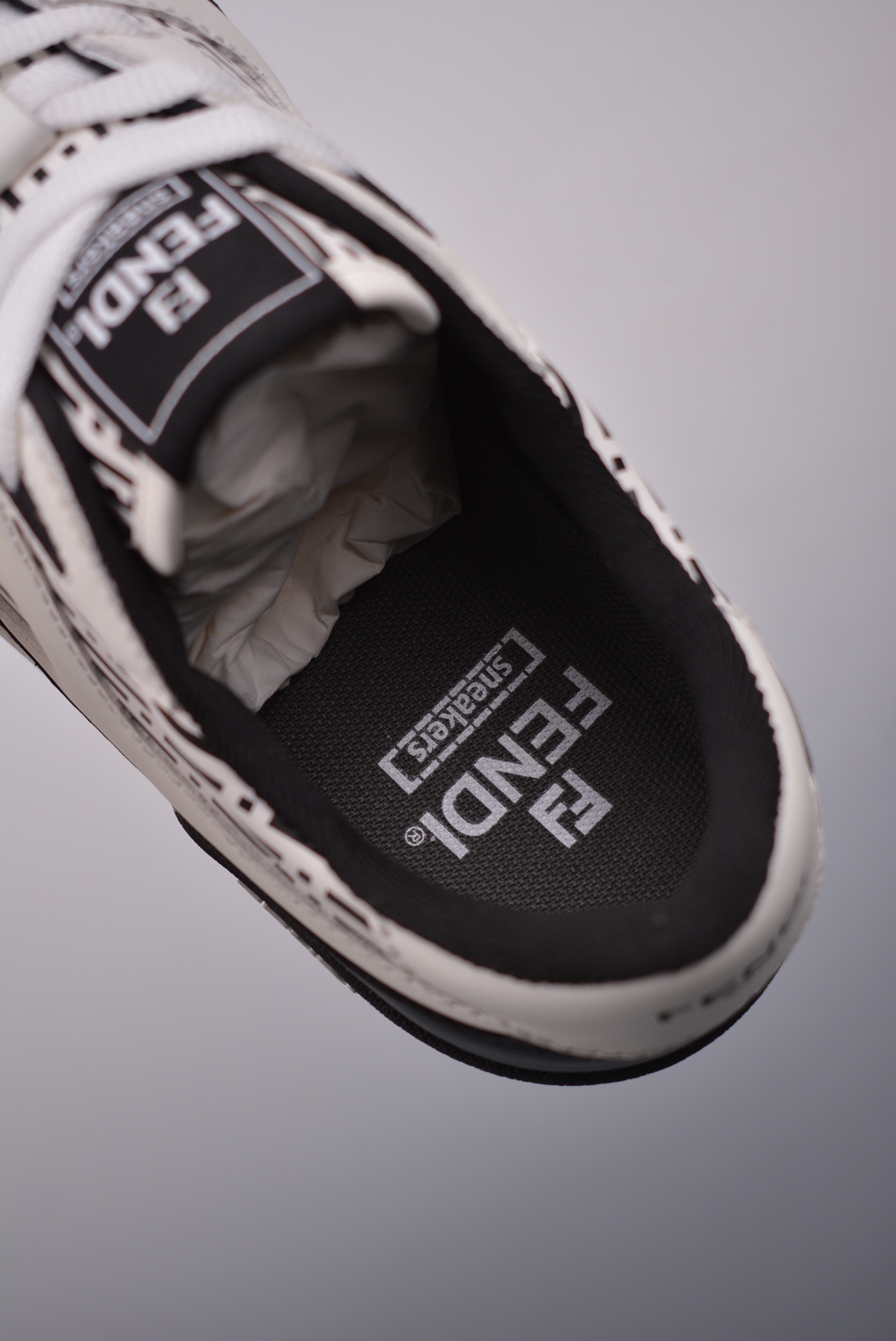 Fendi Match Sneaker Low Velcro black and white FF print 7E1495AQ6GF1MYR