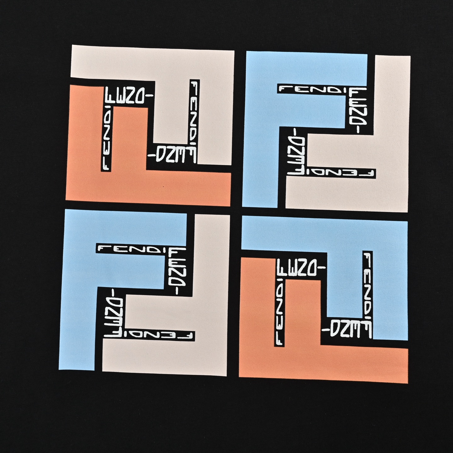 Fendi 25ss block letter print short sleeve