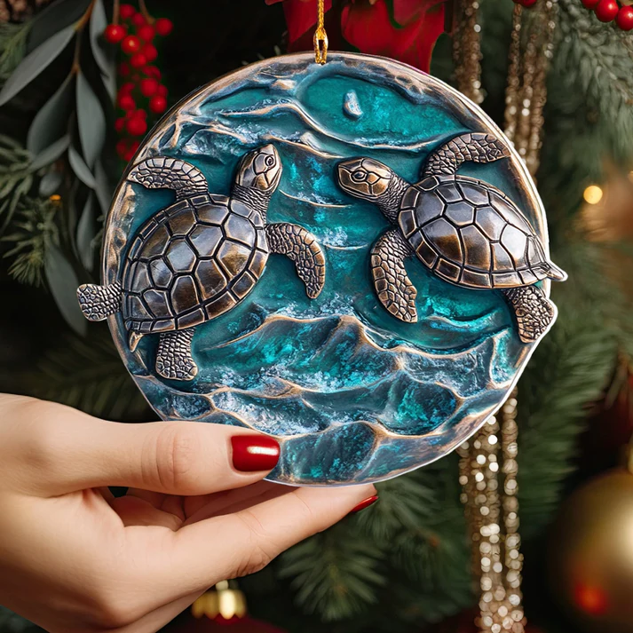 Family Tide Sea Turtle Ornament