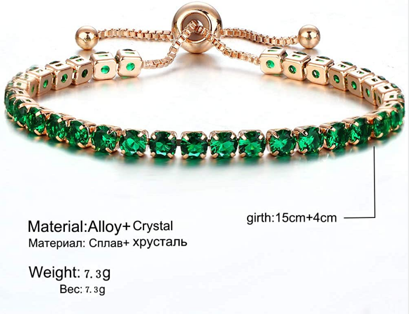 (Last Day Flash Sale-50% OFF) Adjustable Rose Gold Emerald Green Bracelet-Buy 1 Get 1 Free NOW!
