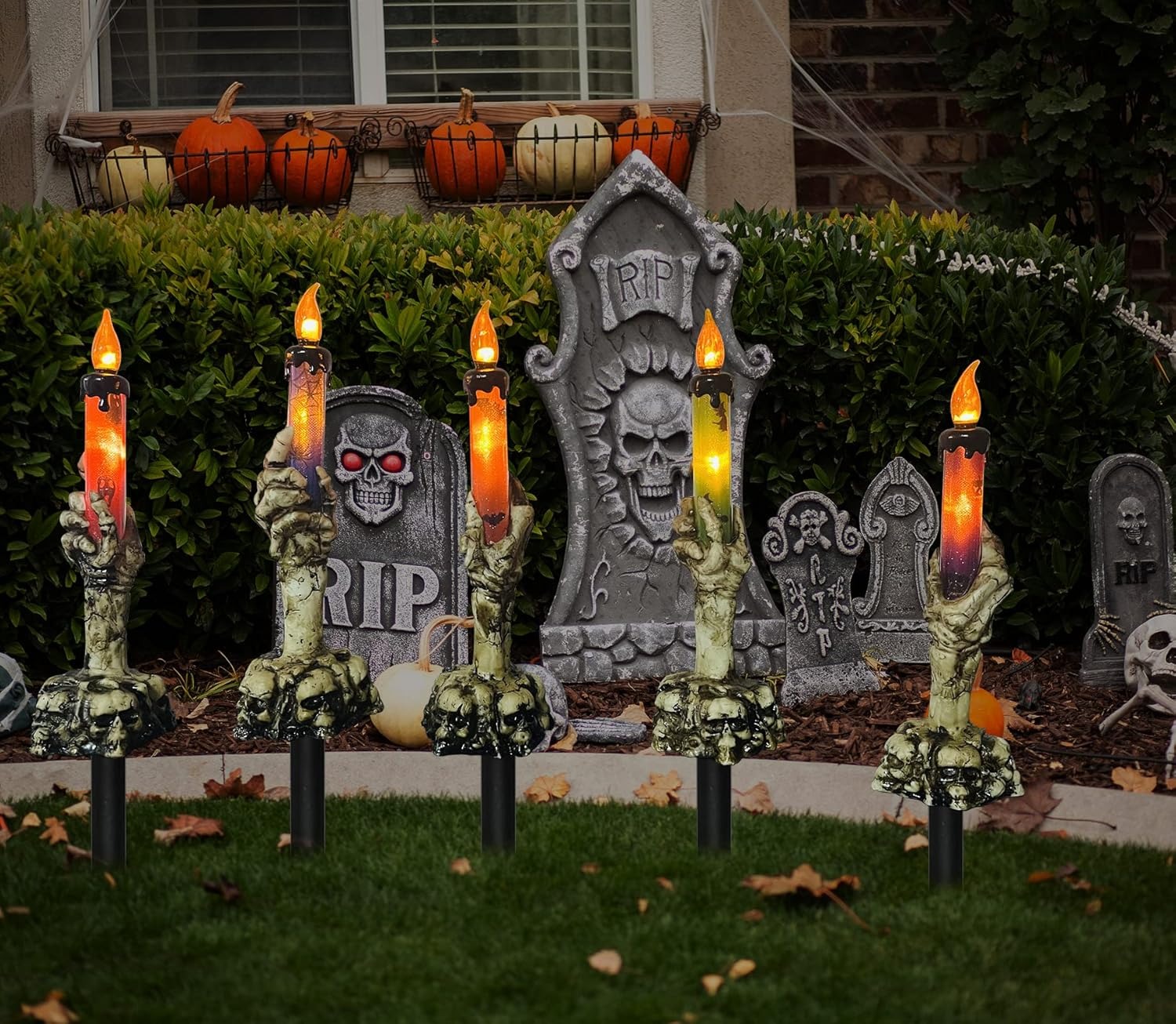 ✨Flash Sale✨Candle Skull Hand Candle Holder（solar energy）