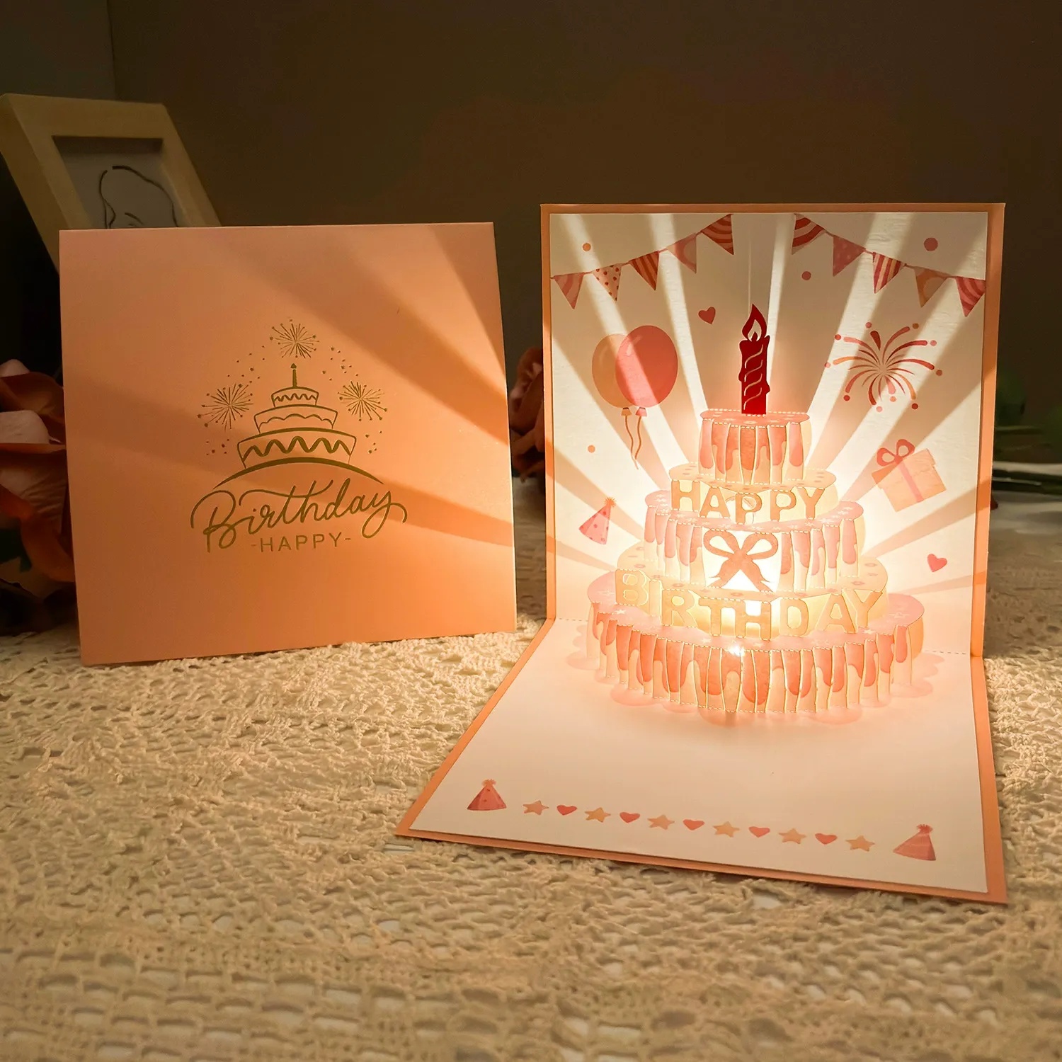 ✨Flash Sale✨Pop Up Cake Light and Music Happy Birthday Card Gift with Envelope