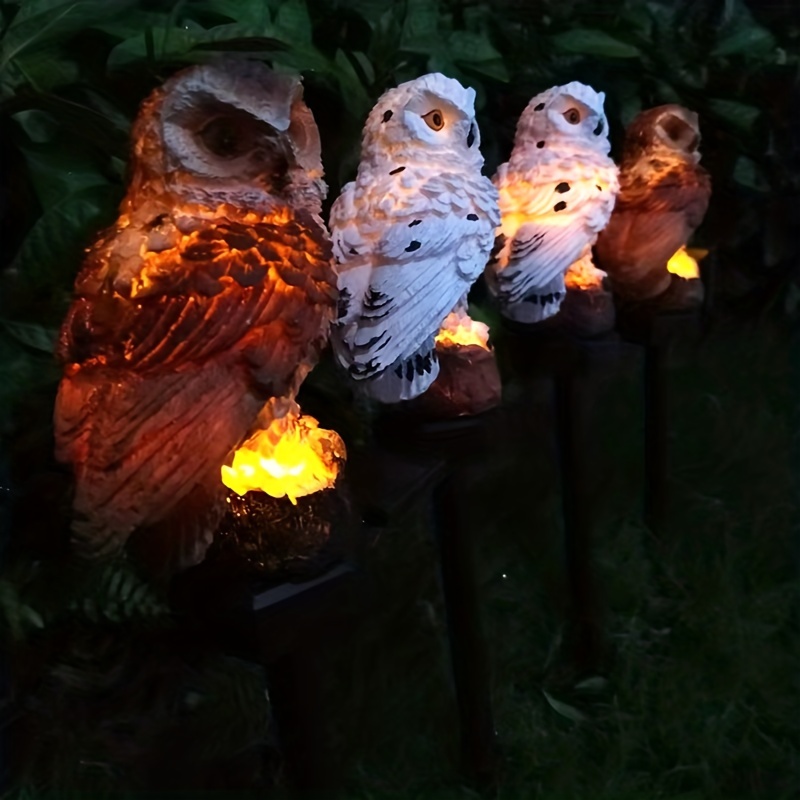Owl Solar LED Lights, Solar Garden Lights Outdoor Decor, Resin Garden Waterproof Decorations