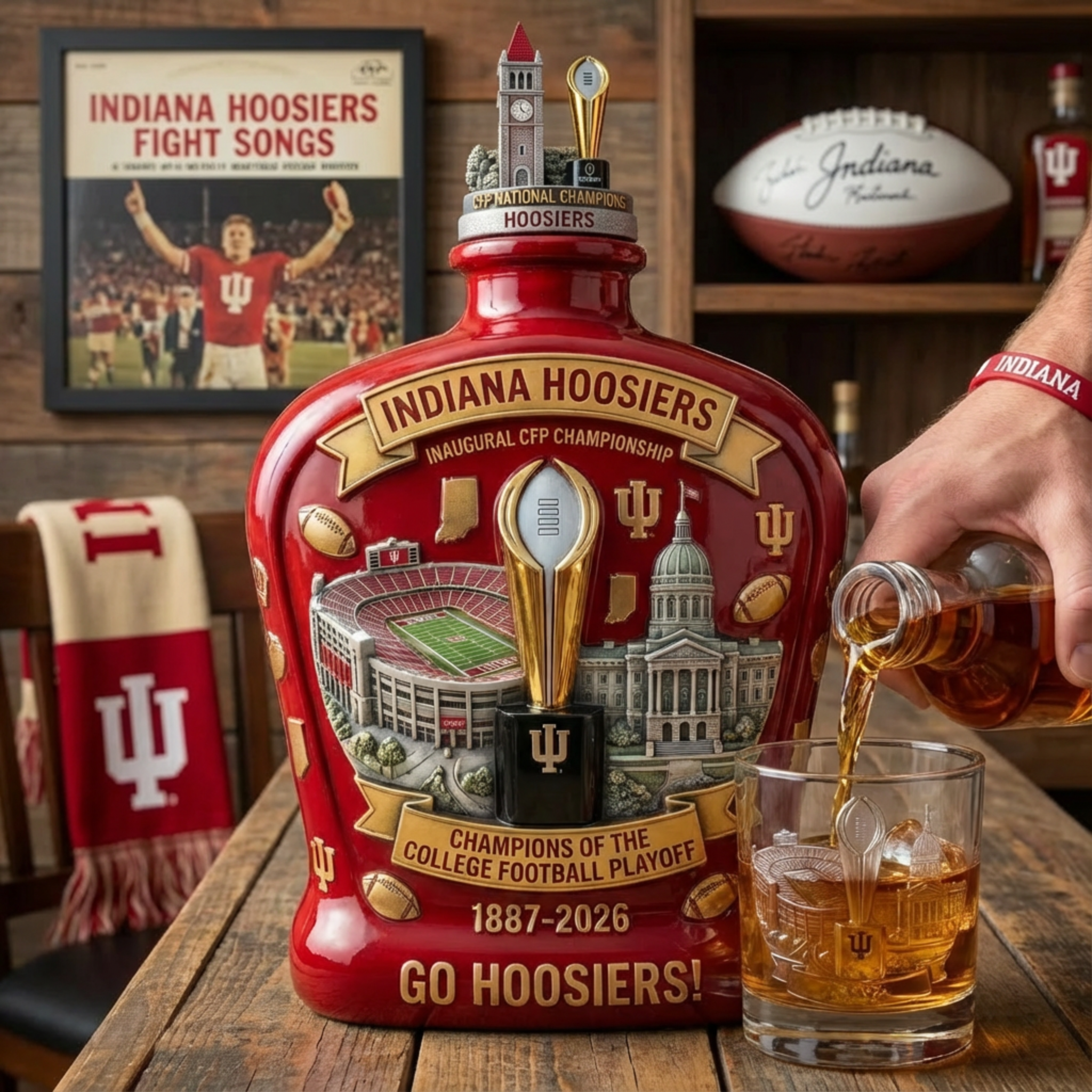 🥃 Indiana Hoosiers – Inaugural CFP National Champions Commemorative Decanter