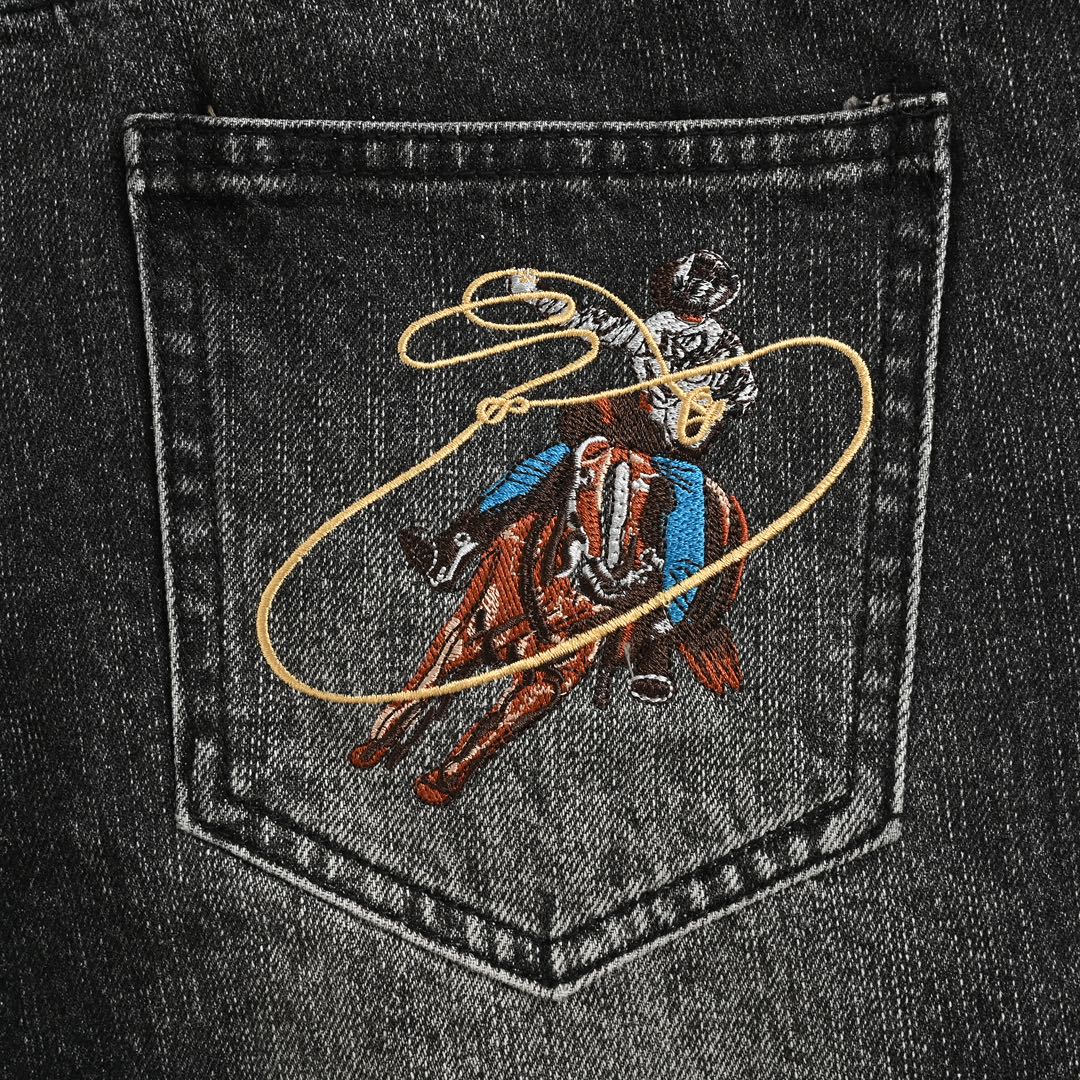 Louis Vuitton Back Pocket Western Denim Pants