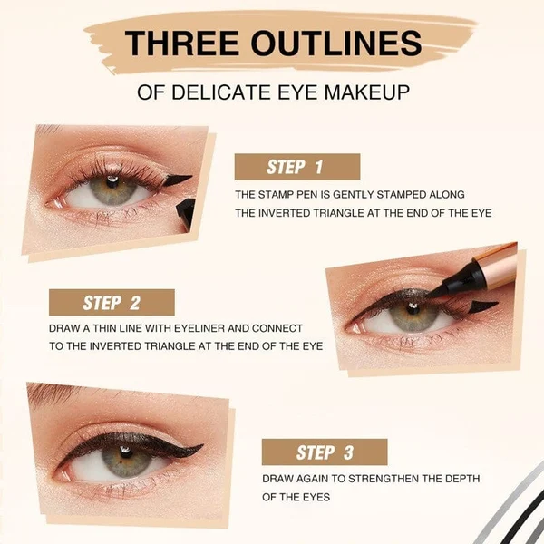 HOT SALE🔥2-In-1 Waterproof Alluring Cat Eye Stamp Eyeliner