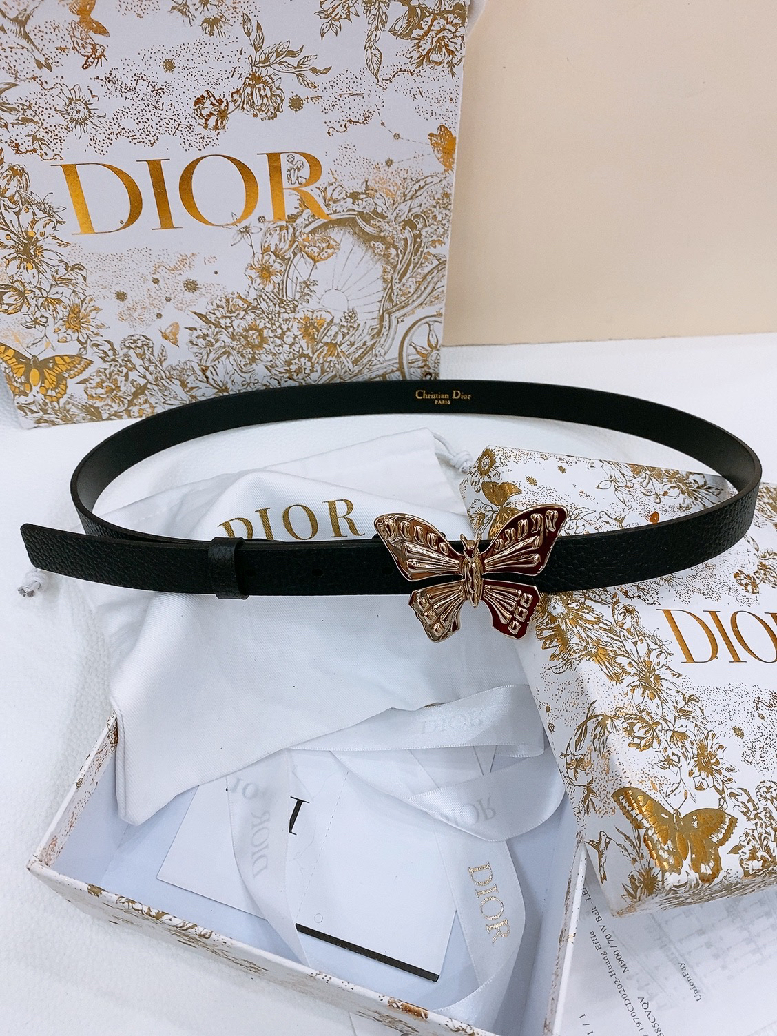 Dior Saddle Belt Cowhide Leather Belt 2.0CM Width