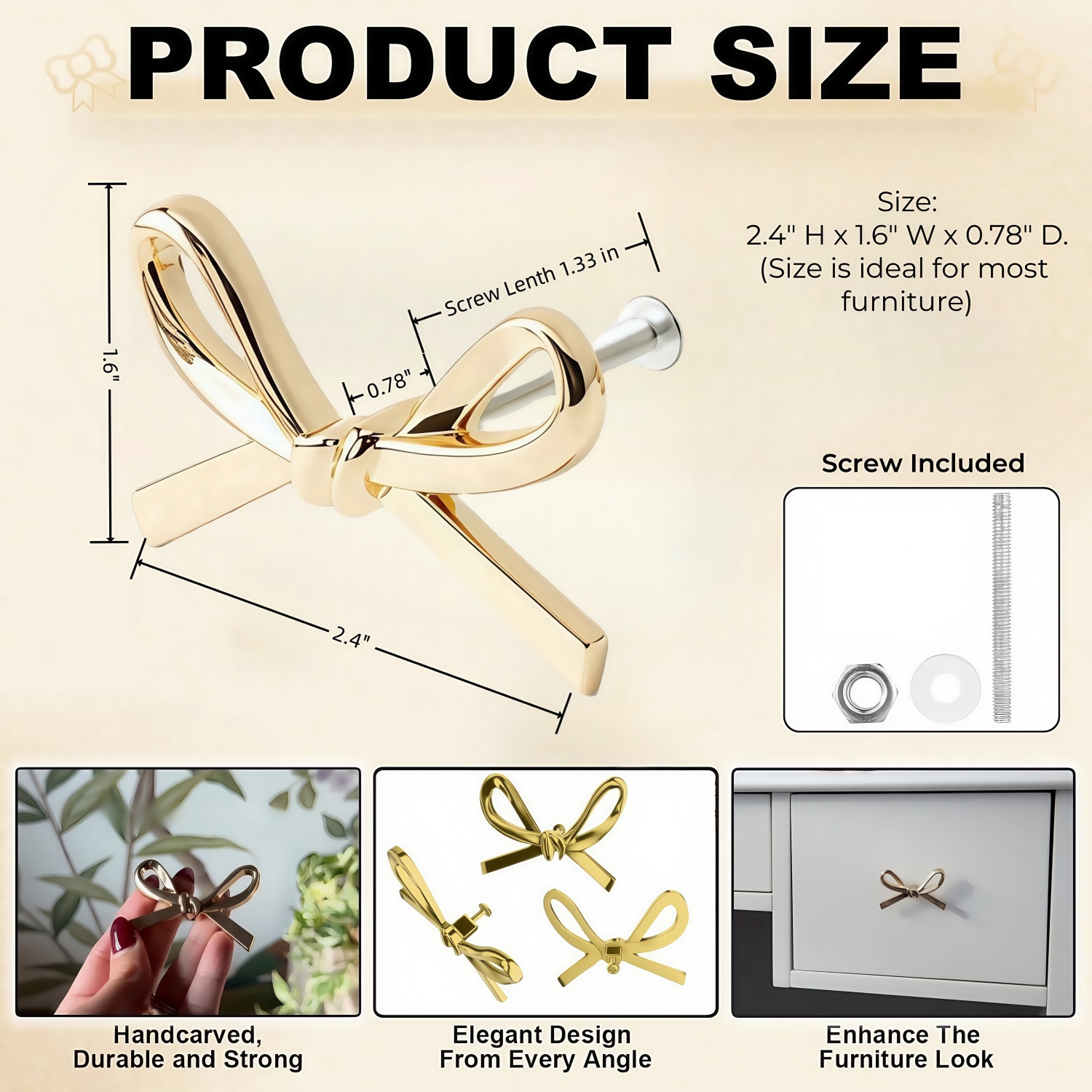 🔥2025 ON SALE🔥Cute Bow Metal Knobs