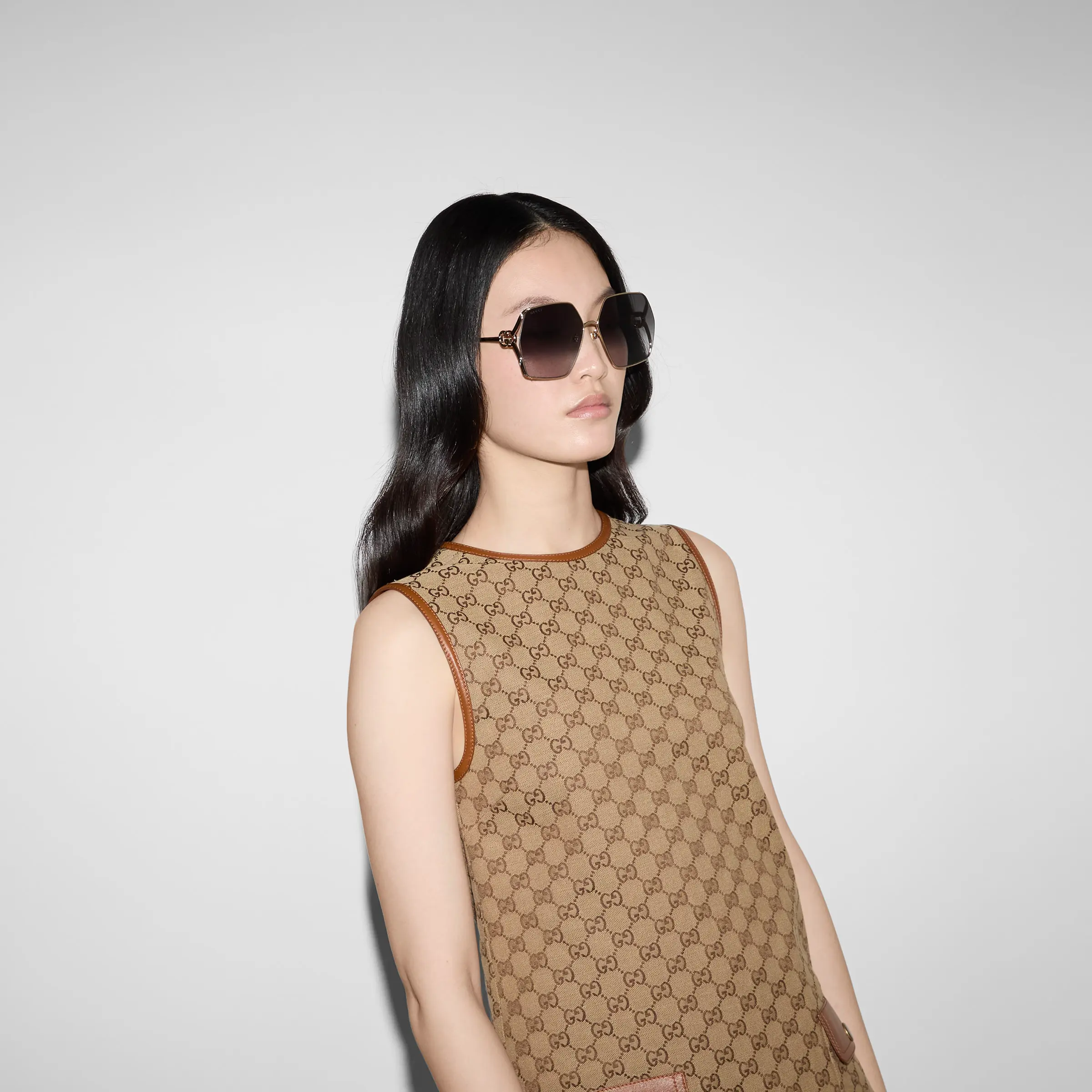Gucci Oversized Rectangular Frame Sunglasses