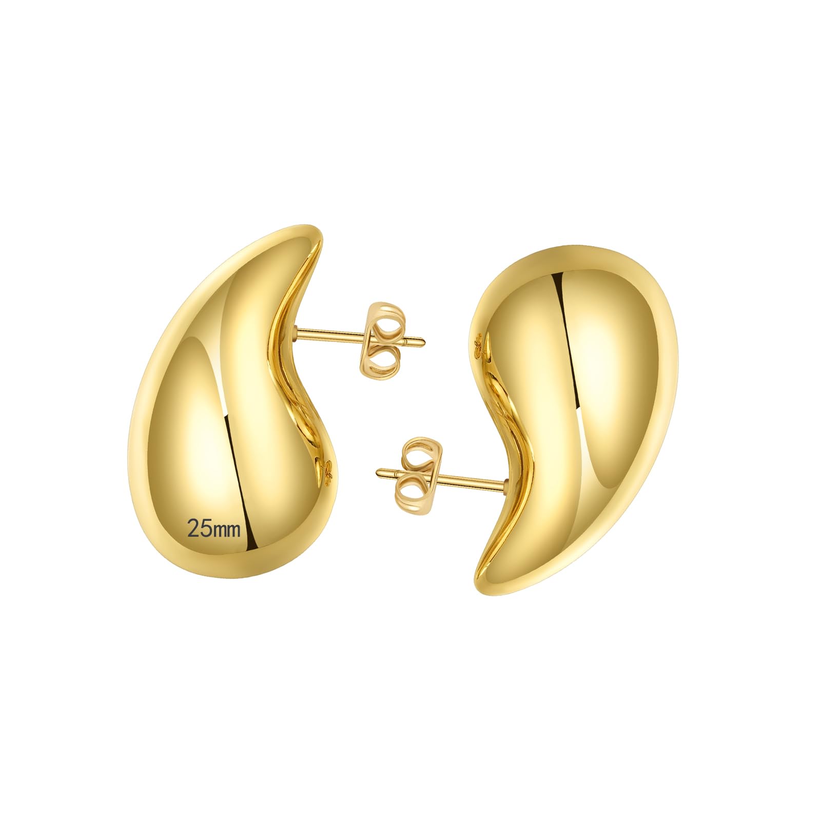🔥Last Day 50% OFF🔥25/32/47mm Chunky Gold Hoop Earrings for Women | Lightweight Tear Drop Earrings