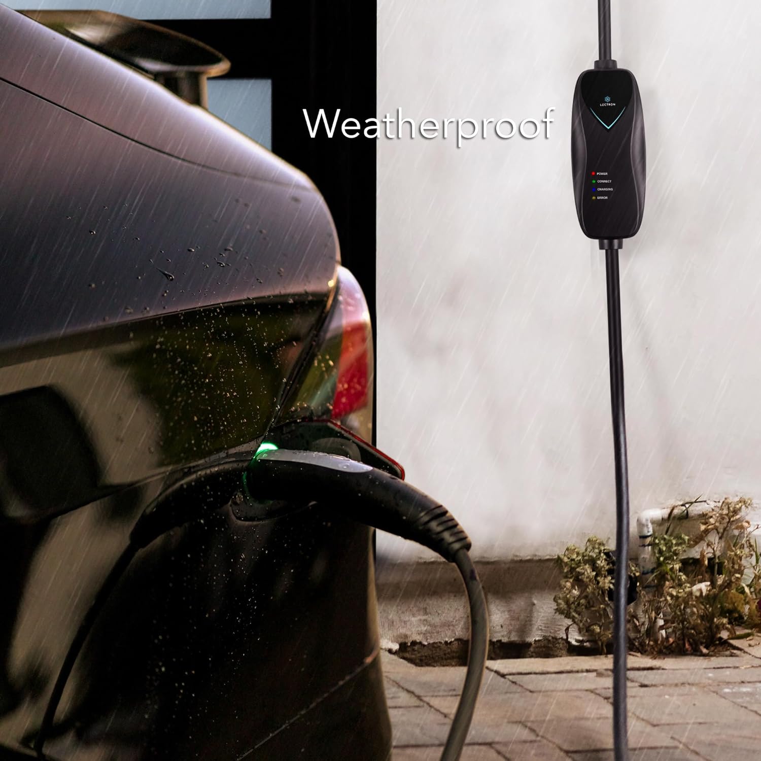 Lectron Portable Electric Car Charger 110V 15 Amp NEMA 5-15 Plug 16 ft Extension Cord