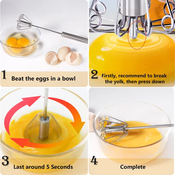 Food Grade Stainless Steel Egg Beater🔥（Special sale last day）