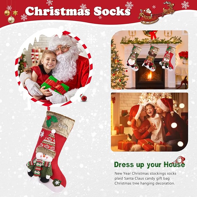 🌲Personalized cartoon Santa hanging stockings🧦