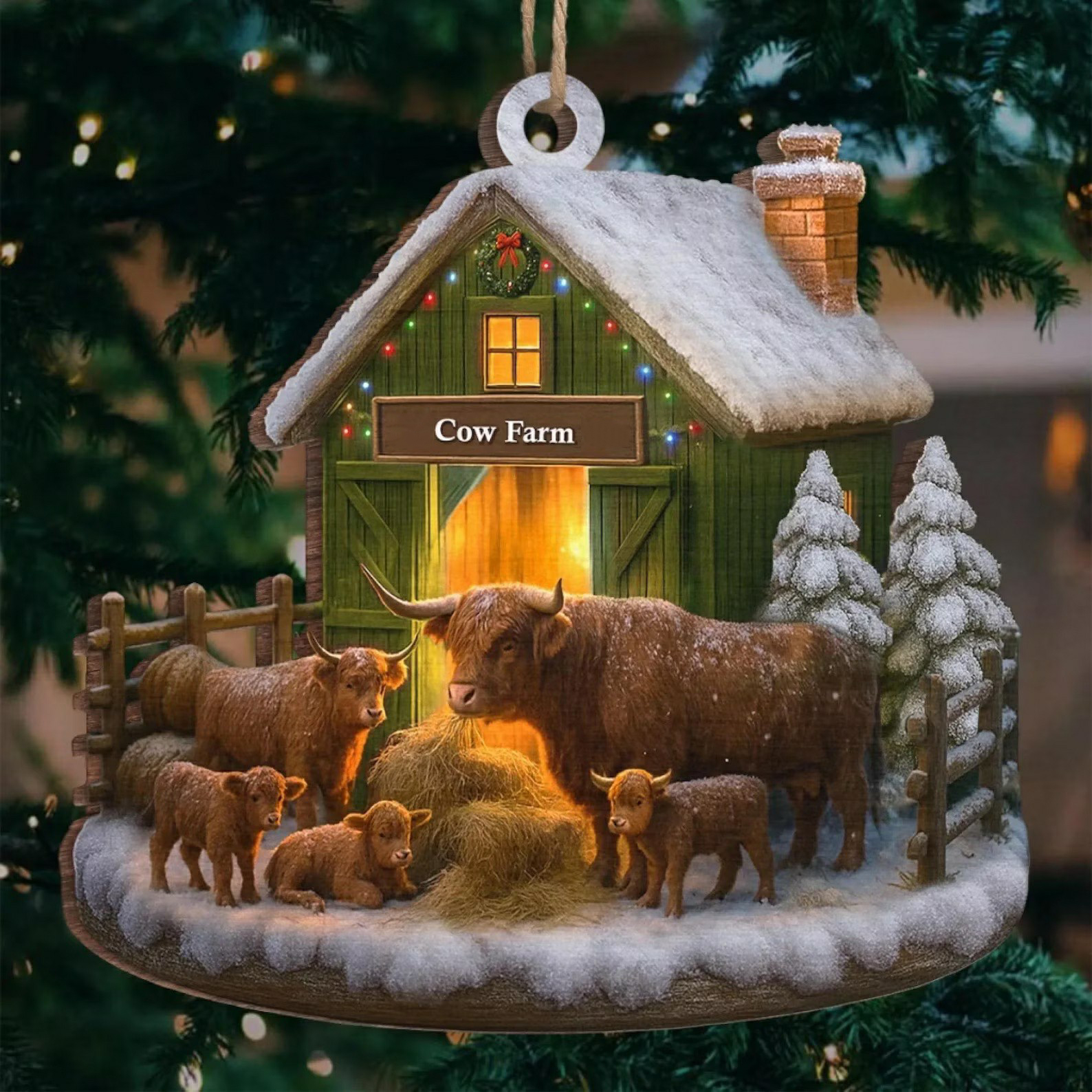 Cozy Farm Cottage Christmas Ornament