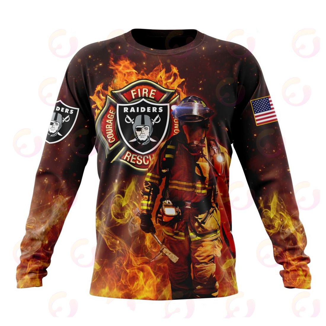 LAS VEGAS RAIDERS HONOR FIREFIGHTERS – FIRST RESPONDERS 3D HOODIE