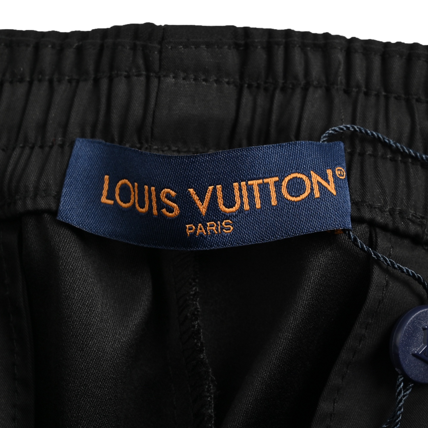 Louis Vuitton Solid Color Drawstring Straight Leg Embroidered Wool Trousers