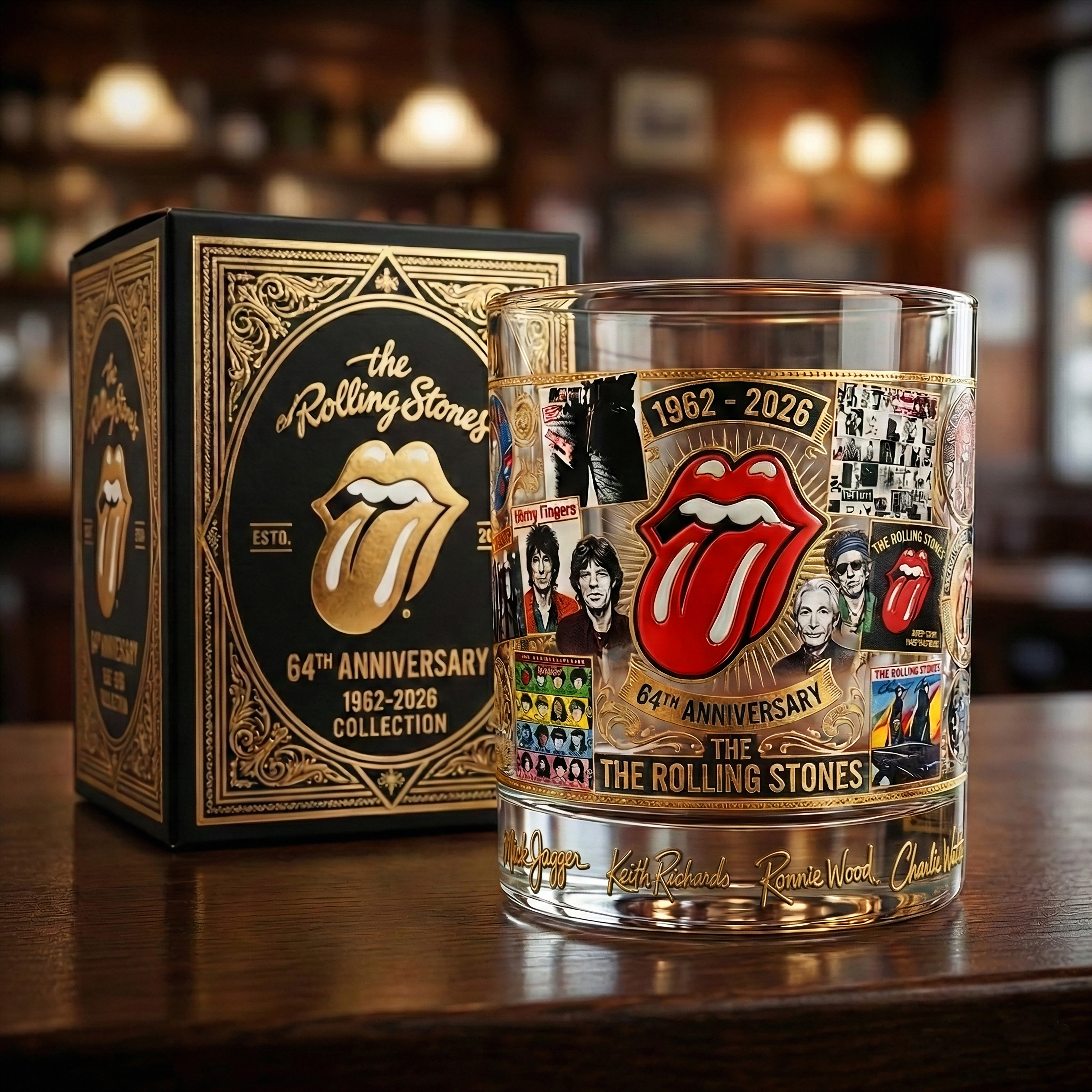 🎸The Rolling Stones 64th Anniversary Whiskey Glass