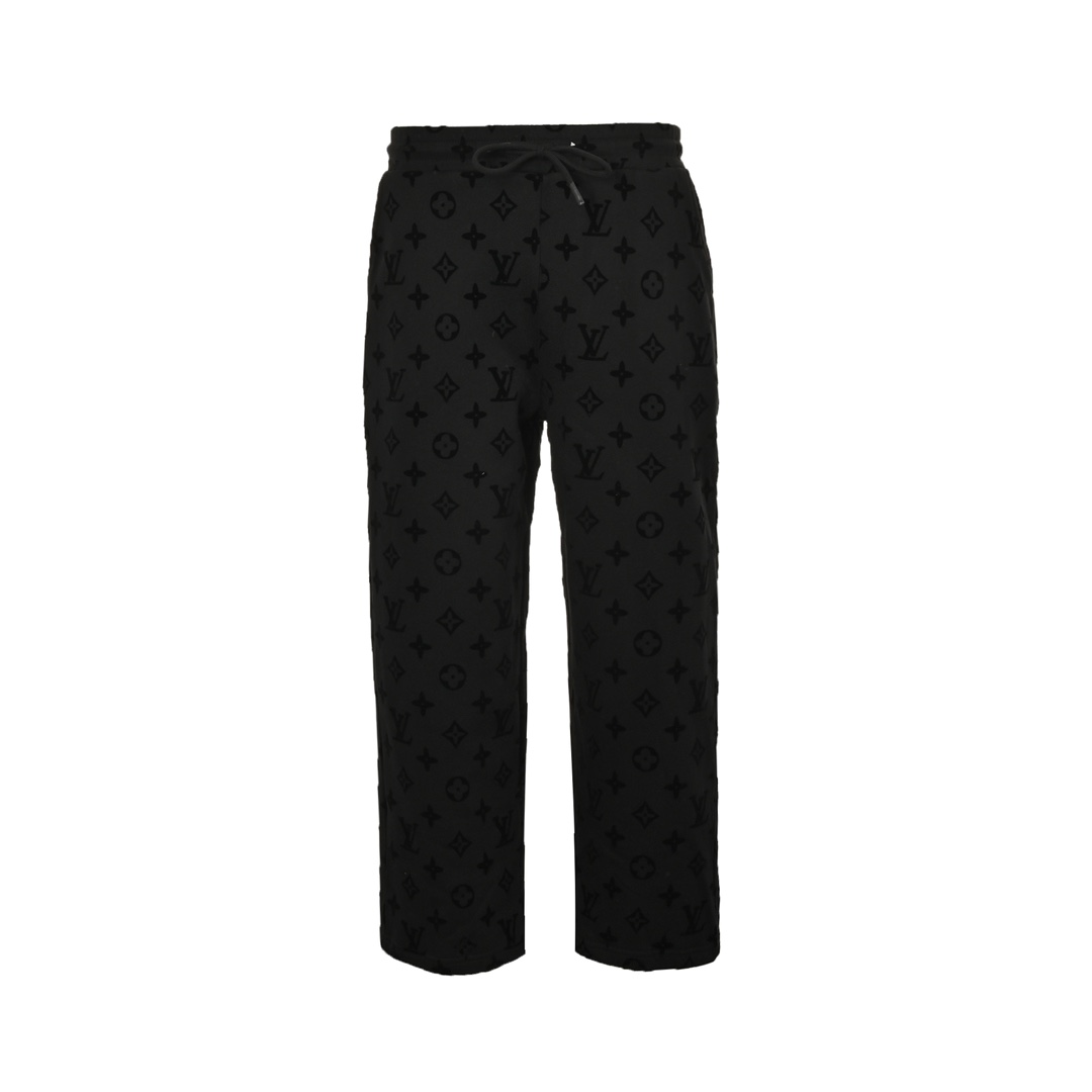 Louis Vuitton 24Fw all over monogram flocked print trousers