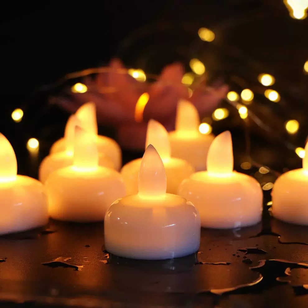 🔥2 Pcs/Set Flickering LED Flameless Floating Candles