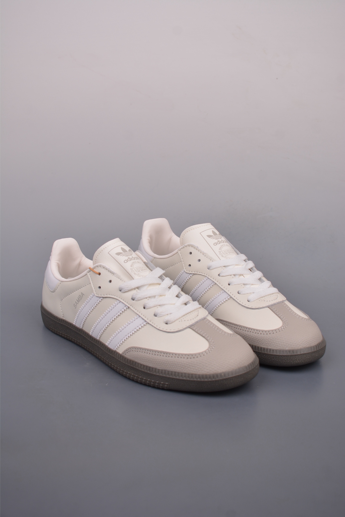 Adidas Originals Samba OG leather white grey raw rubber sole JR8166