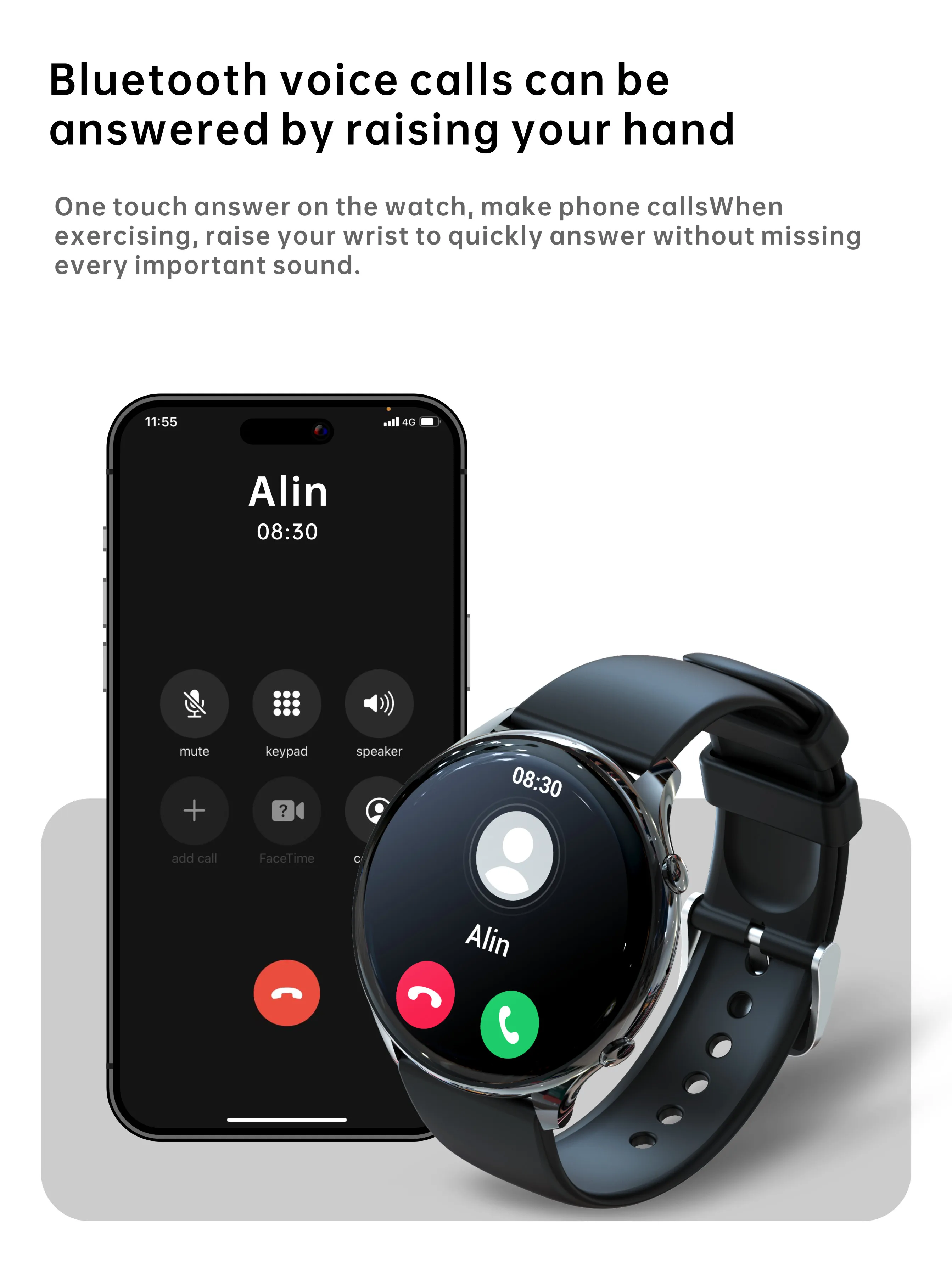 New women's Bluetooth call smartwatch 1.39inch full screen touch heart rate and body temperature monitoring for Huawei Xiaomi