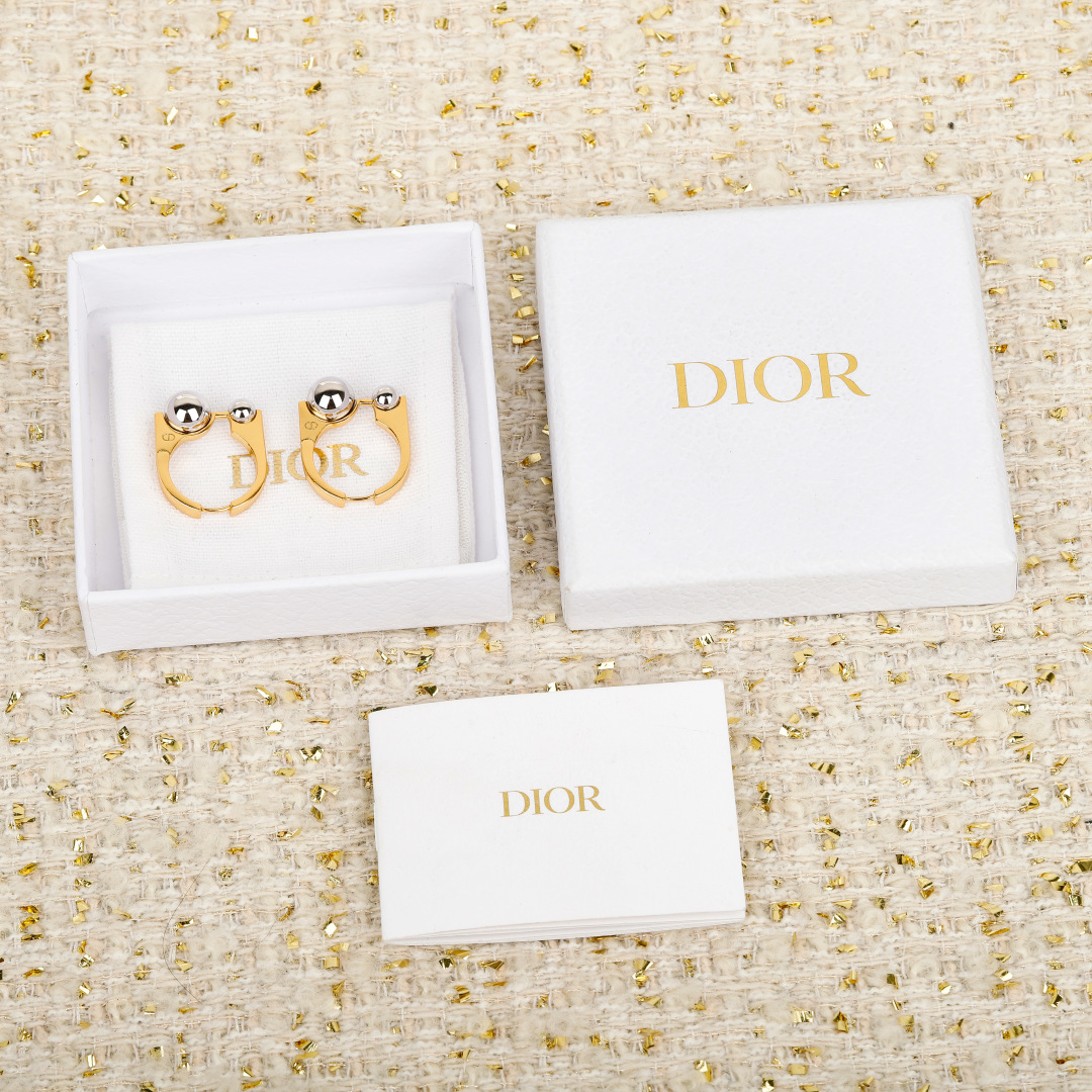 Dior Silver Bead Earrings