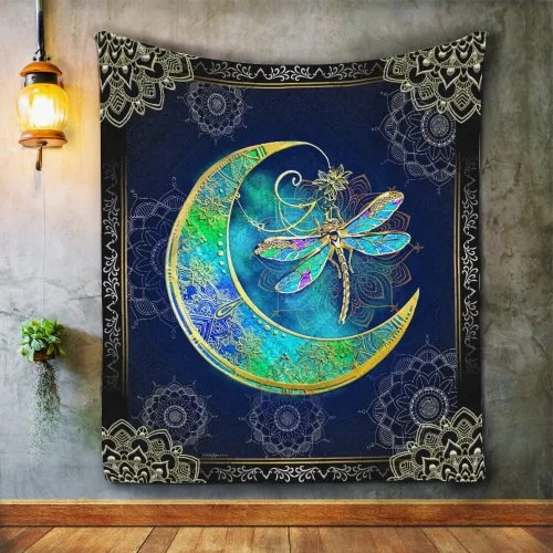 Dragonfly Moon Quilt Blanket Block