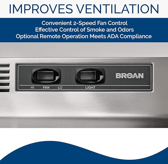 Broan-NuTone Non-Ducted Ductless Range Hood with Lights Exhaust Fan 30 inch