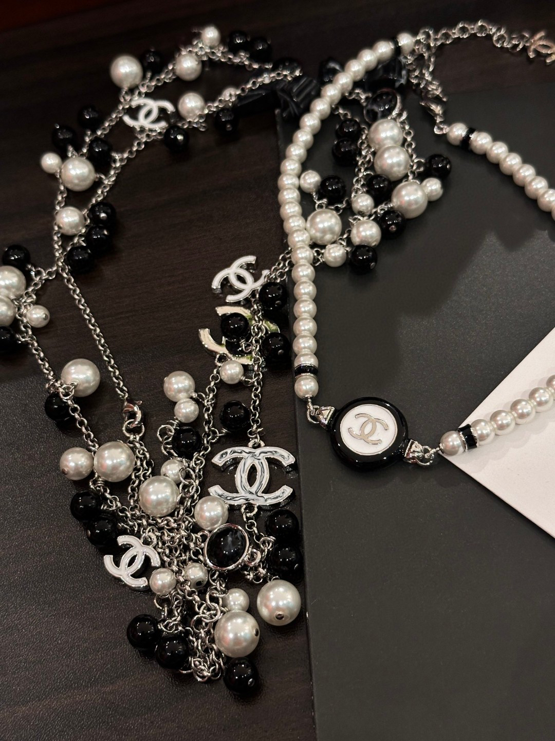 Chanel Black Bow Double C Sweater Chain