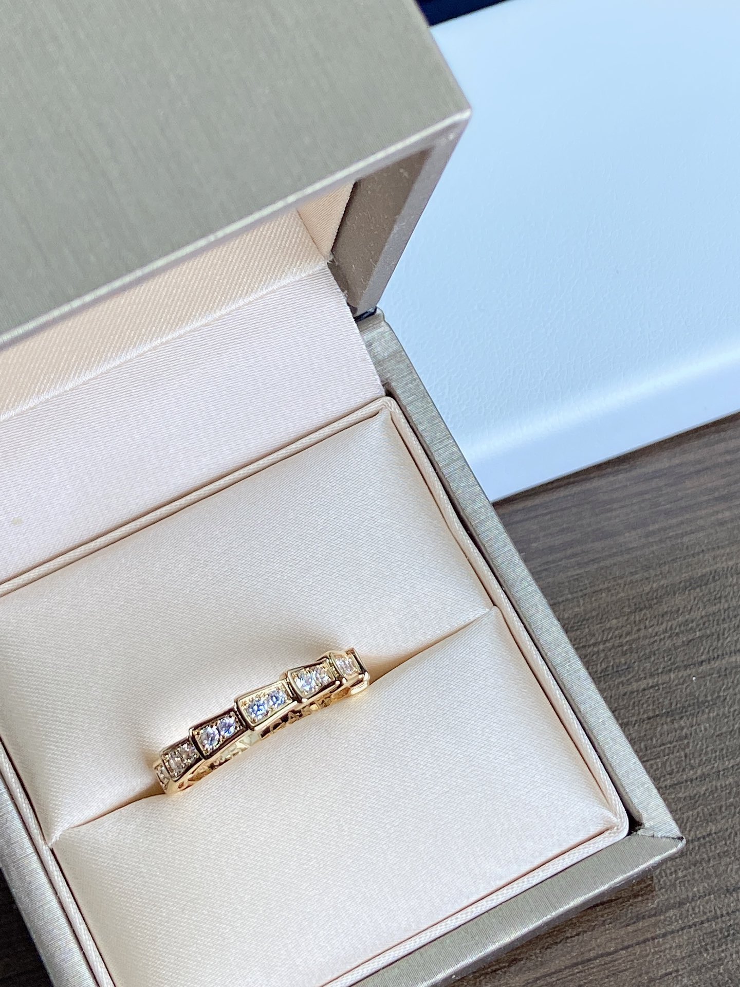 Bulgari diamond snake bone ring