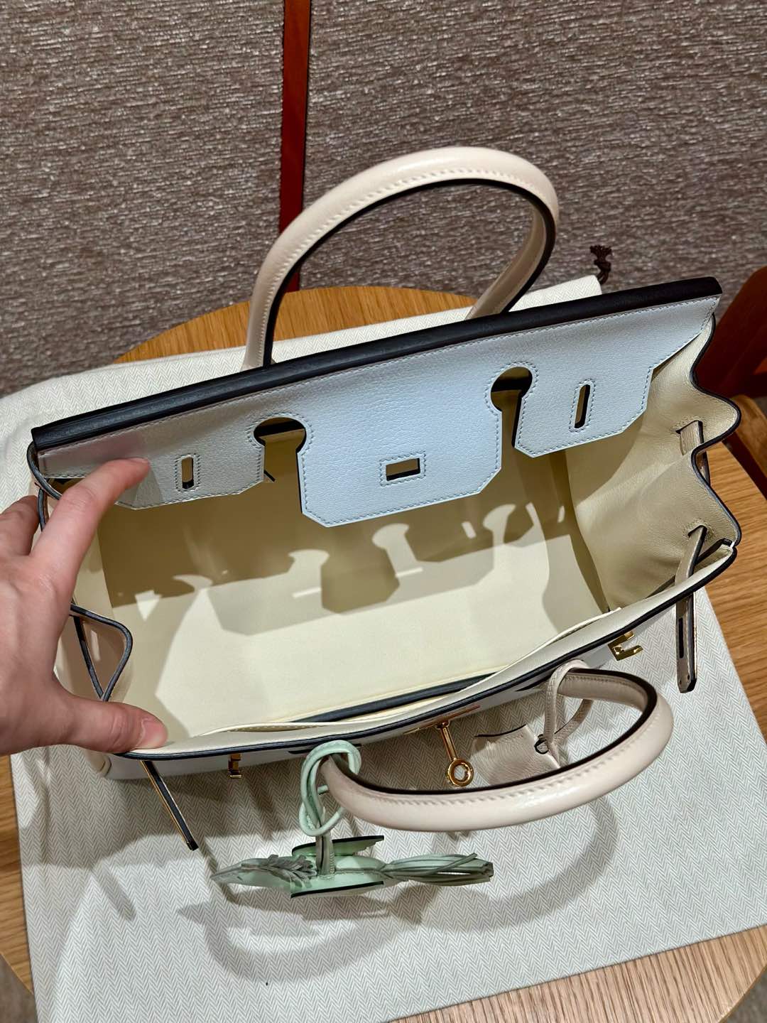 Hermes Birkin T0Blue Brumei2Nata Handbag (Handmade to Order)