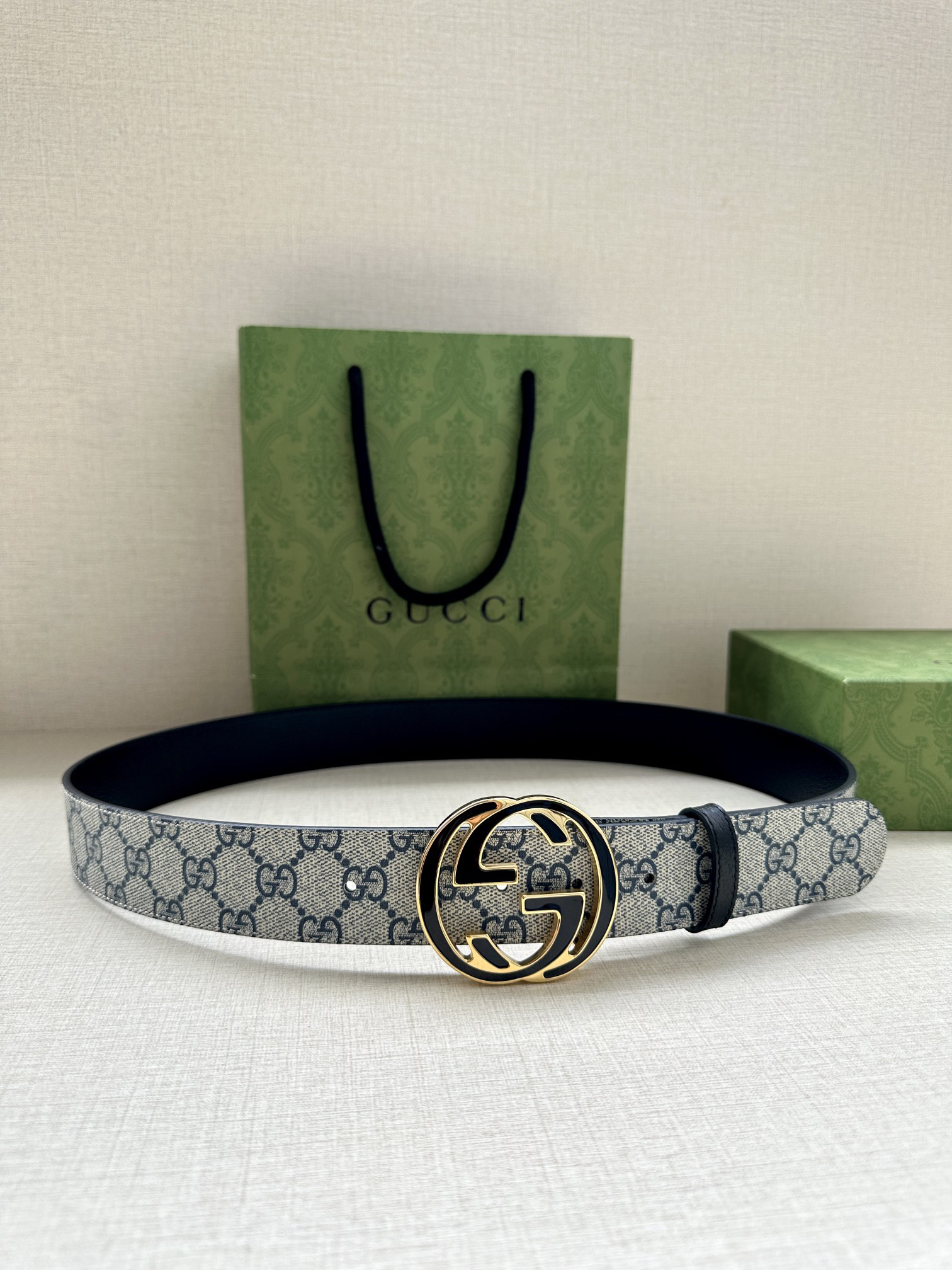 Gucci Marmont printed leather belt 3.8cm wide