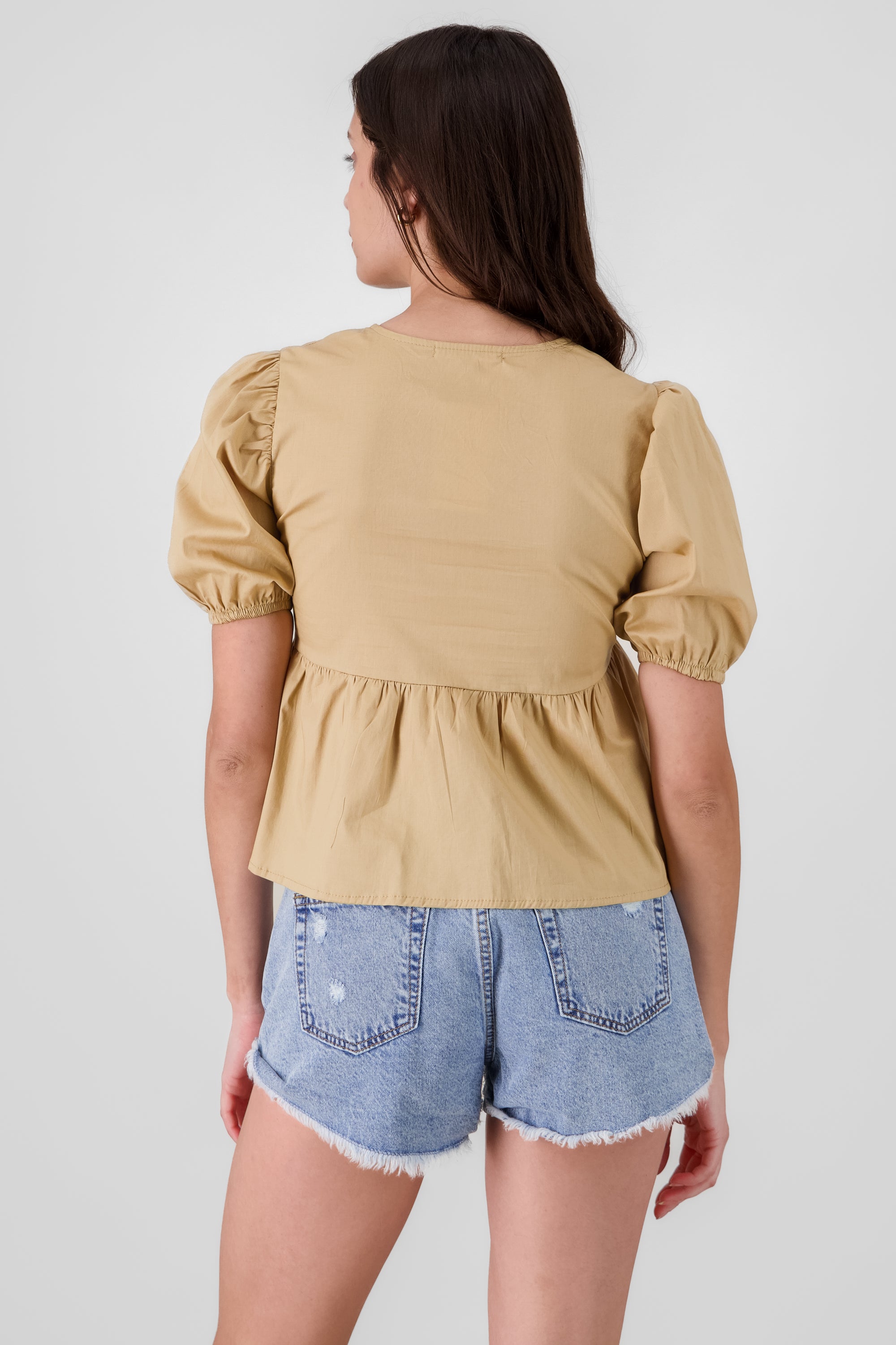 Puff Sleeve Blouse With Bow Detail