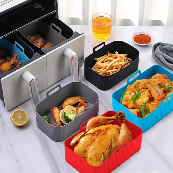 Air Fryer Silicone Baking Tray 2.0- 🔥2 Pcs (1 Pack-Random Color）