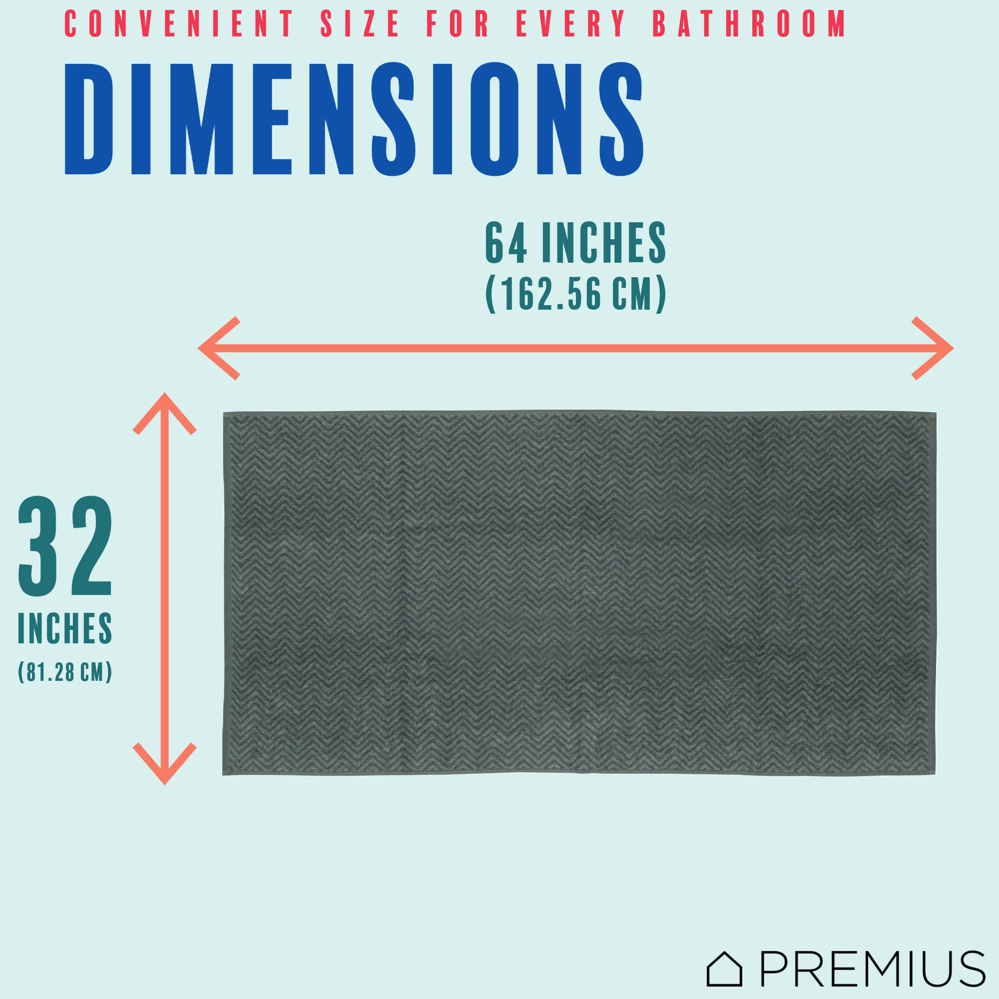 PREMIUS 2 Pack Chevron 100% Cotton Yarn Dyed Bath Sheet Towel, 32x64 Inches