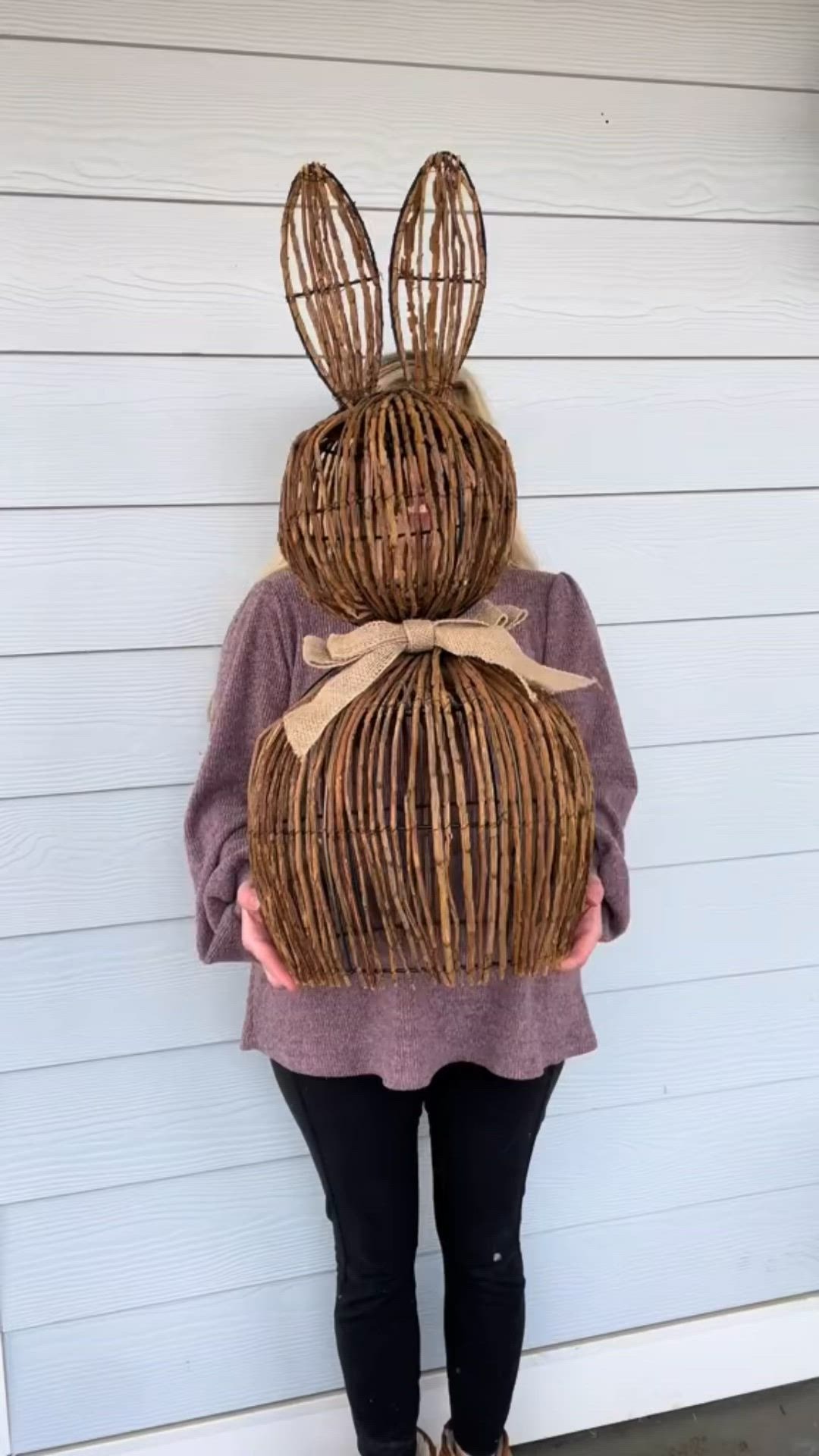 🐇🐇The cutest bunny decoration for Easter 💥(handmade wicker woven)