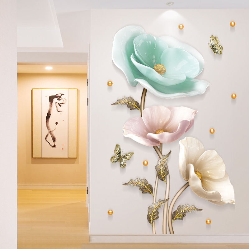 HOT SALE🔥Large Size Removable 3D Flower Wall Sticker - Peel & Stick DIY Wallpaper
