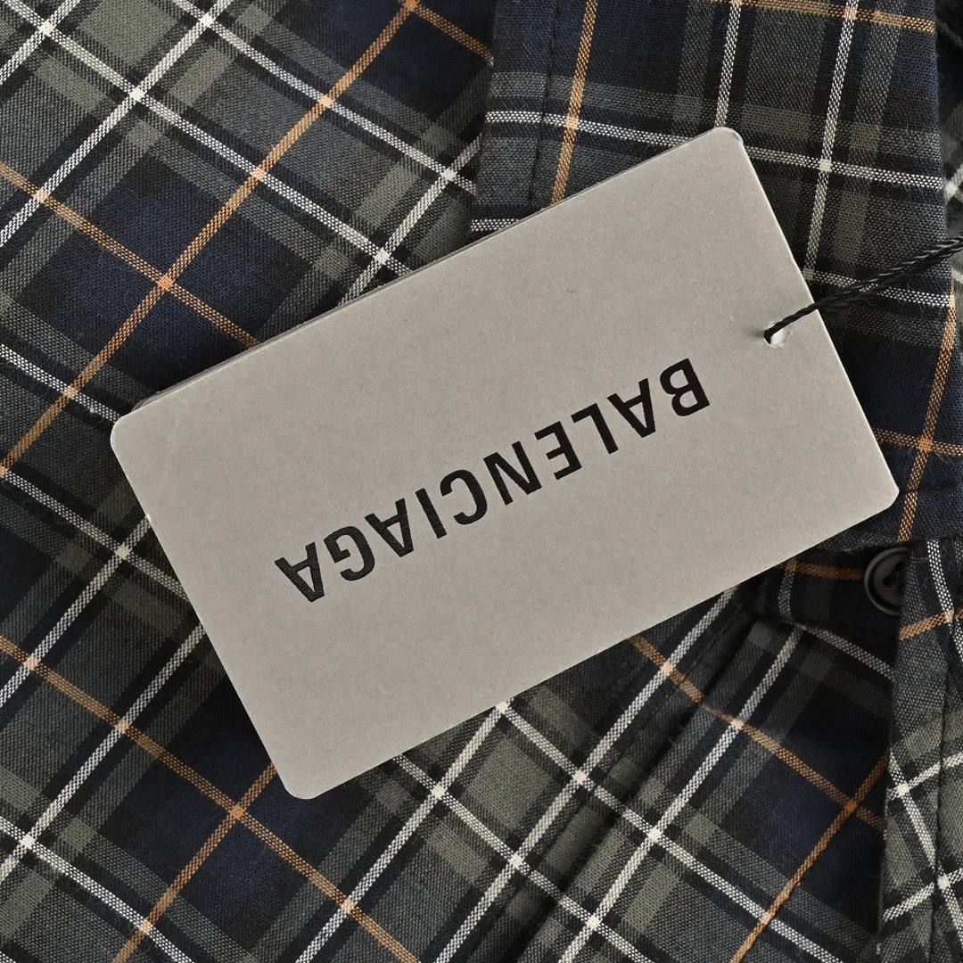 Balenciaga 24ss green plaid shirt