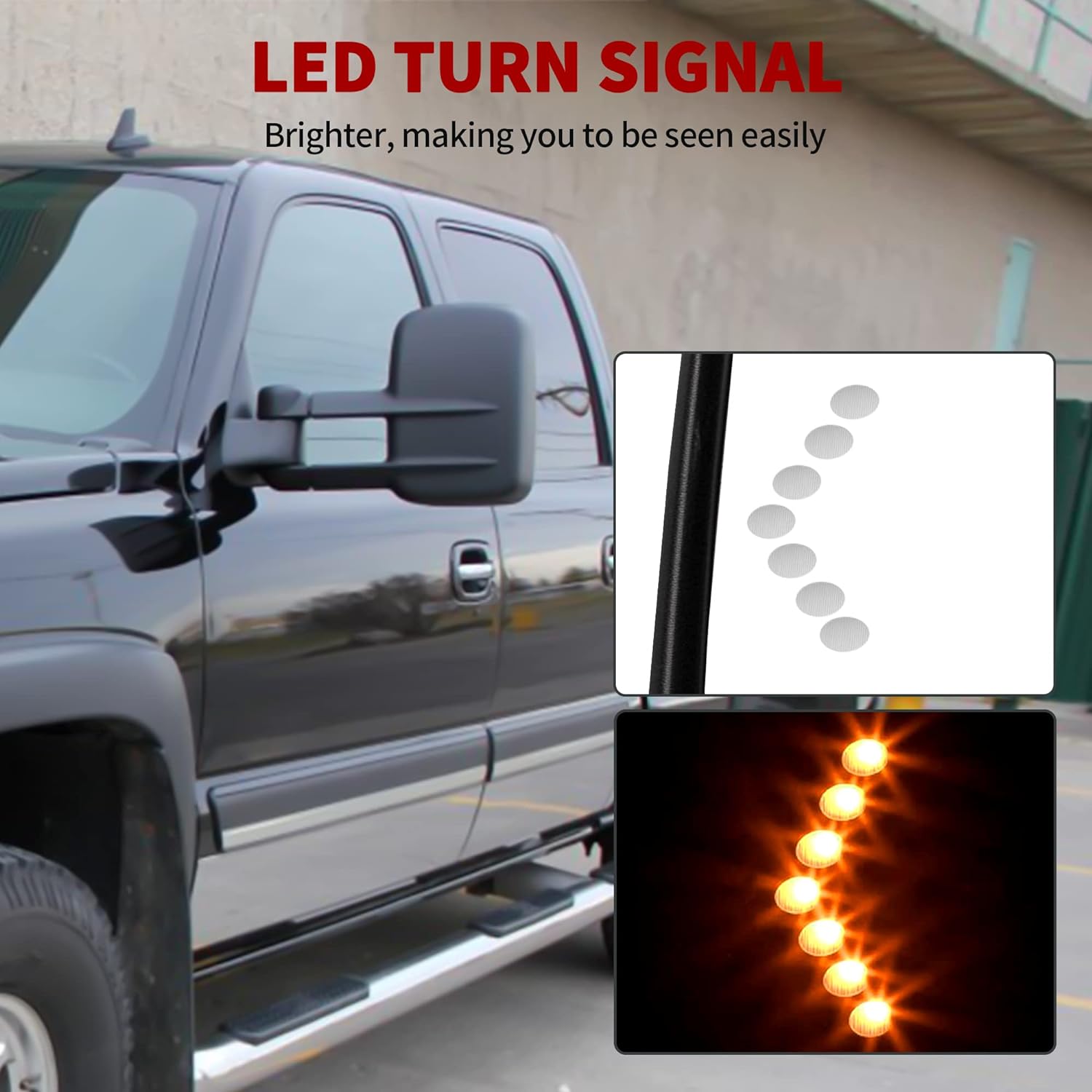 YITAMOTOR Compatible with 2003-2006 Chevy Silverado Tahoe GMC Sierra Extendable Tow Mirrors
