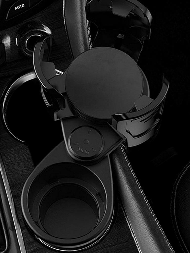 2 in 1 Car Water Cup Holder,Carbon Fiber Multifunctional Dual Cup Mount Extender