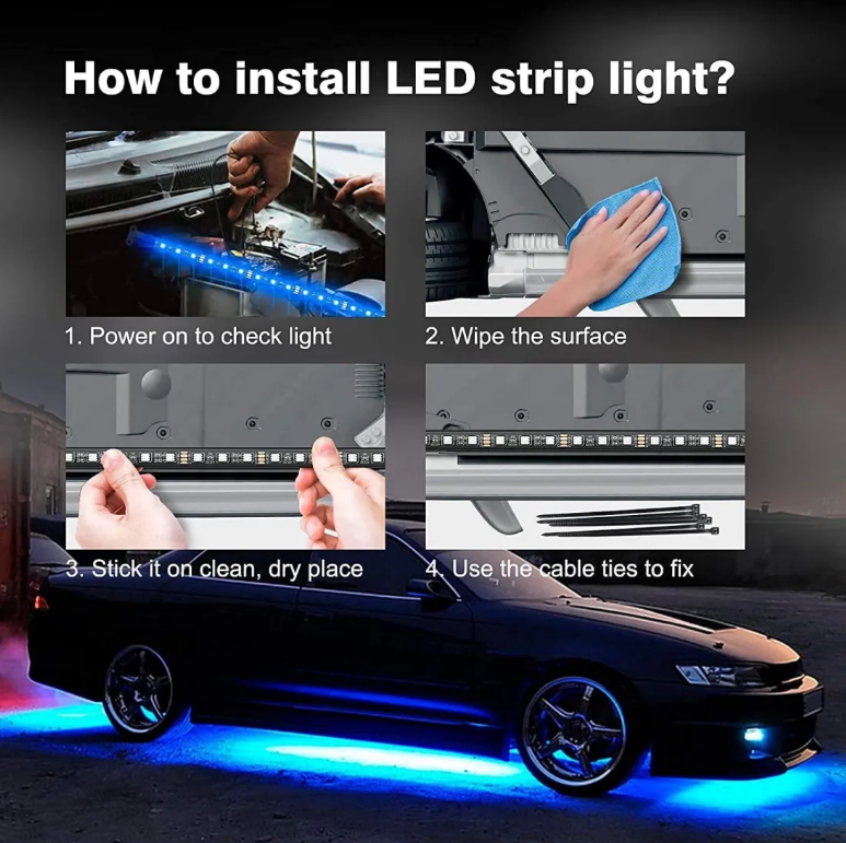 Car Chassis Flexible RGB Waterproof LED Strip Lights