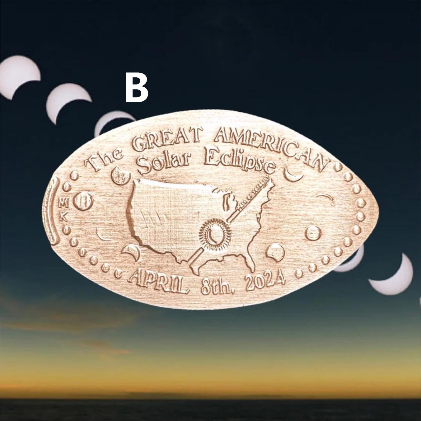 Great American Solar Eclipse 2024 | Pressed Copper Penny