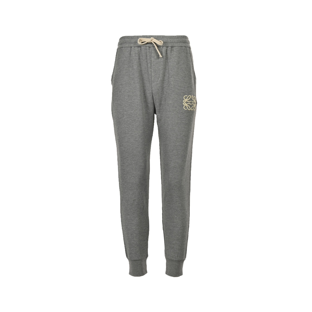 Loewe 24Fw embroidered logo waffle trousers