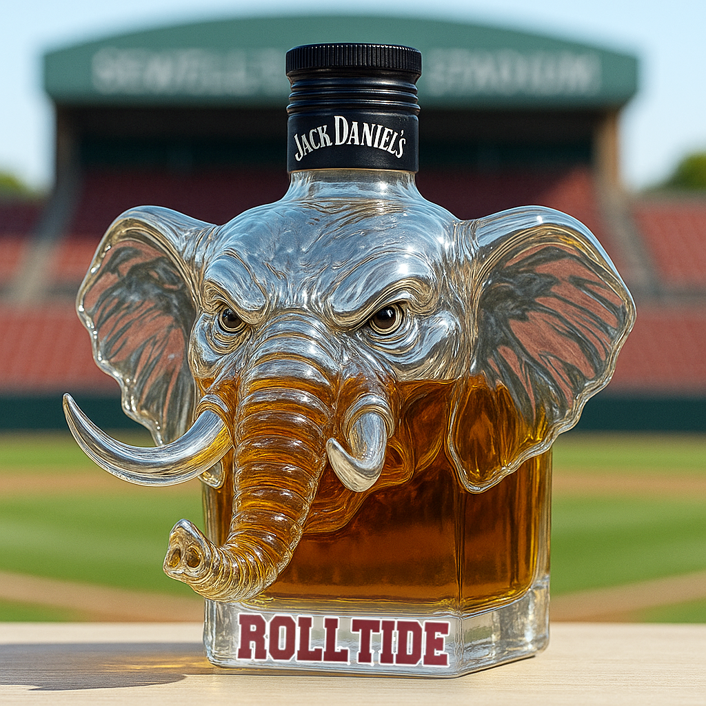 University of Alabama Big Al Whiskey Bottle
